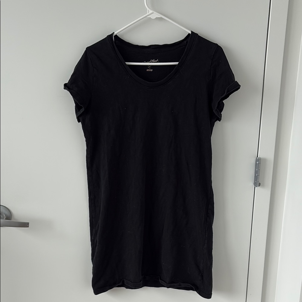 Classic Black Women's Short Sleeve Tee Dress